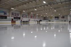 A photo of one of the ice rinks inside the Montclair State University Ice Arena.